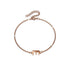 Bold Alphabet Letter Initial Charm Bracelet in Rose Gold Tone